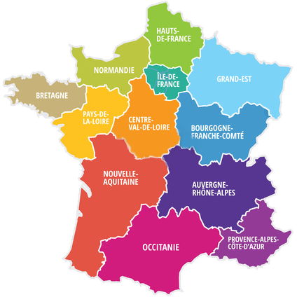 Carte France, Régions